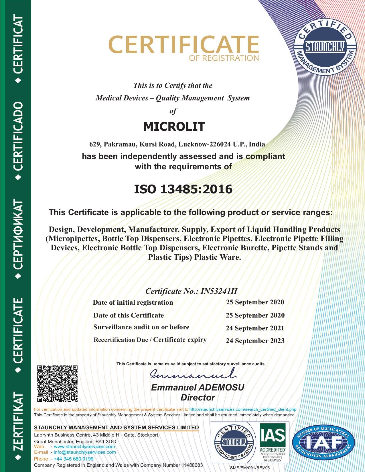 Certification