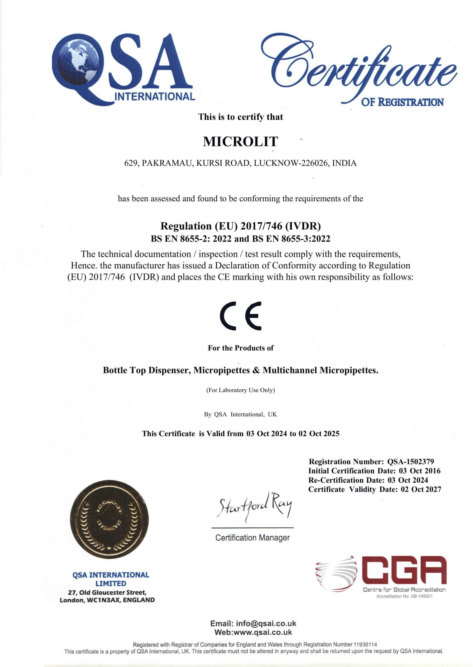 Certification